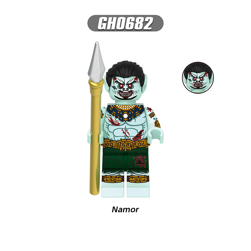 X0325 Halloween Super Heroes Marvel Avengers Zombie Minifigures Building Blocks Captain America Iron Man Falcon Doctor Strange Scarlet Witch Wasp Wong Hawkeye Action Mini Figures Assemble DIY MOC Bricks Educational Toys Gift for Children