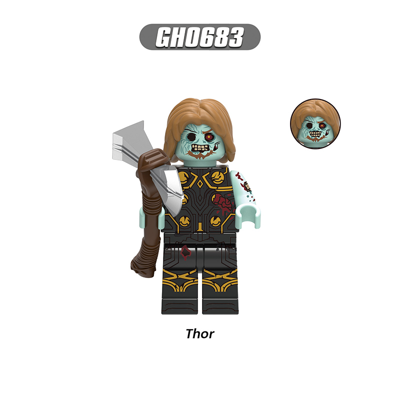 X0325 Halloween Super Heroes Marvel Avengers Zombie Minifigures Building Blocks Captain America Iron Man Falcon Doctor Strange Scarlet Witch Wasp Wong Hawkeye Action Mini Figures Assemble DIY MOC Bricks Educational Toys Gift for Children