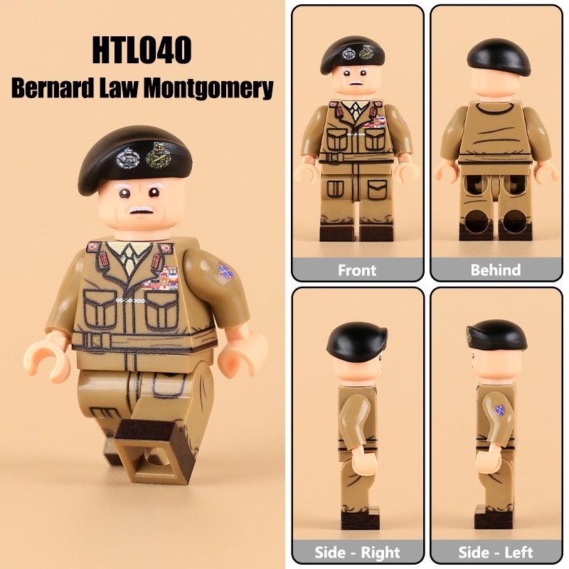 HTL034-035 WW2 German Office Minifigs Building Blocks UV Printing High-Ranking Officer Army Heinrich Himmler Soldier Bricks Toys