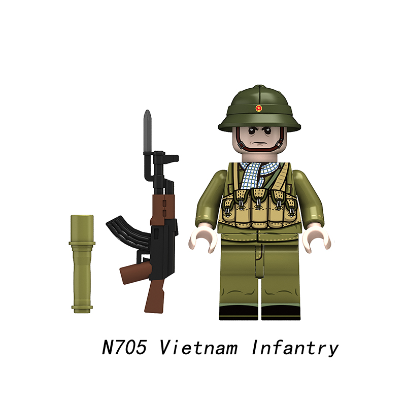 Military Resistance War Vietban Grunt Soliders Action Figures Bricks