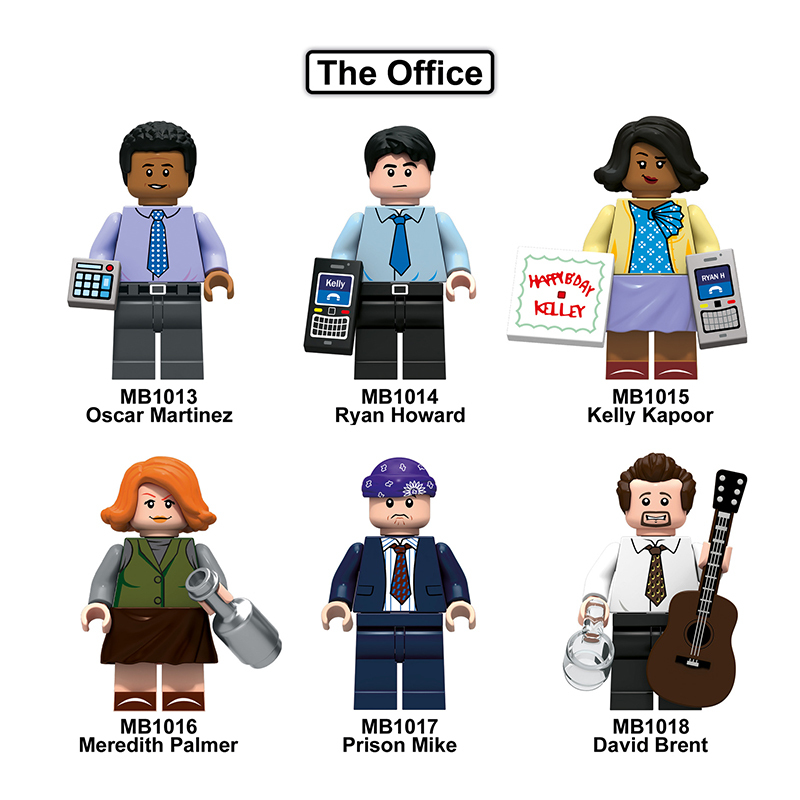 MB1006-1012 American Movie The Office Toby Flenderson Minifigs Building Blocks Dwight SchruteAction Figures Model Children Toys Boys