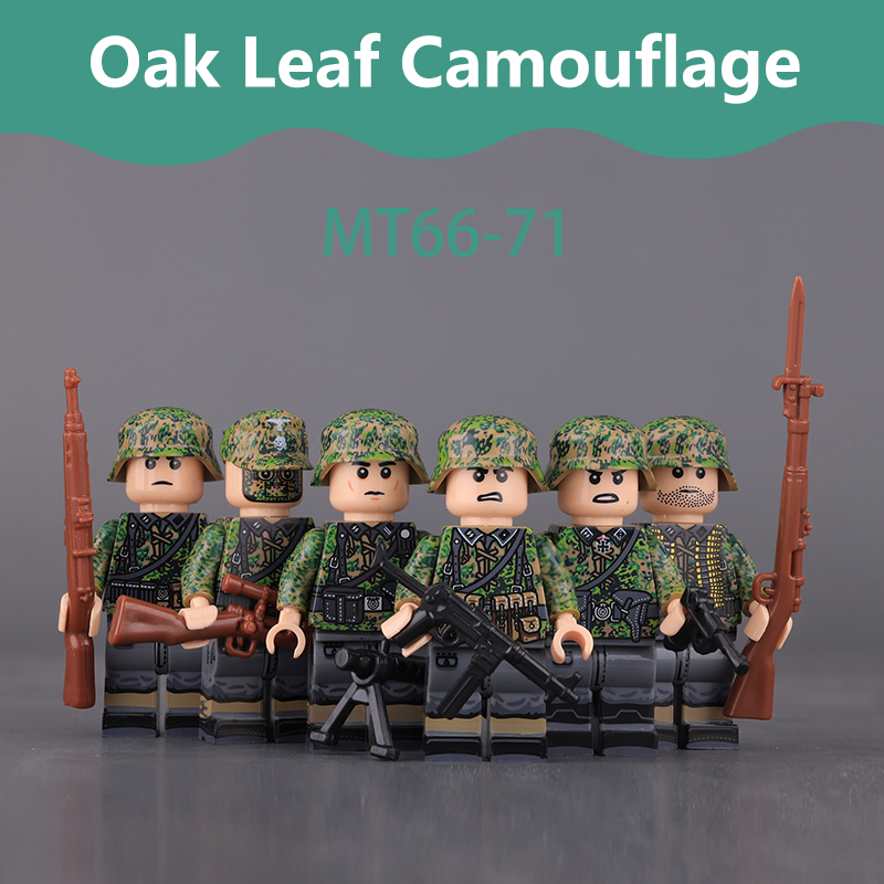 Vintage German Army Oak Lead ドイツ軍 オー Military Camouflage Weapon SS-Lieutenant Minifigs Bricks Kits
