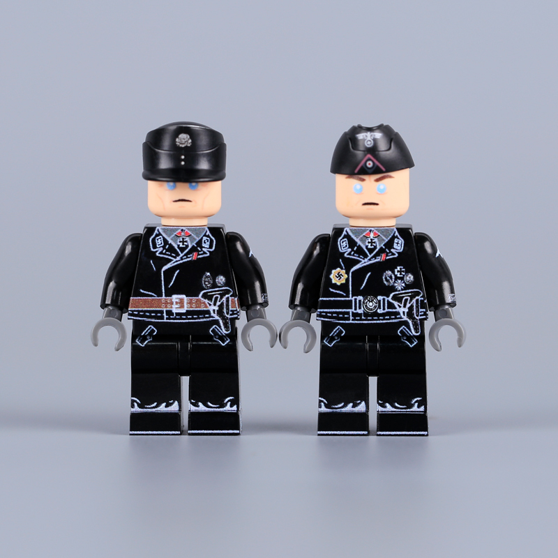 HTL045 HTL046 WW2 German Office Minifigs Building Blocks UV Printing Reinhard Heydrich Officer Army SS oldier Bricks Toys