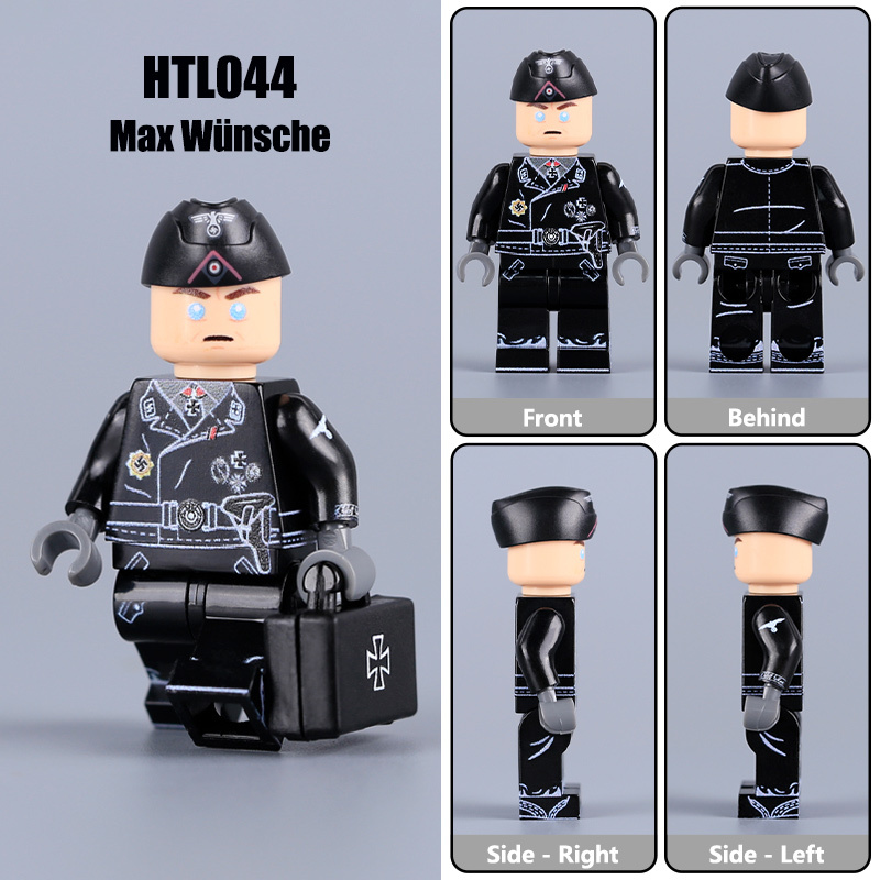 HTL045 HTL046 WW2 German Office Minifigs Building Blocks UV Printing Reinhard Heydrich Officer Army SS oldier Bricks Toys