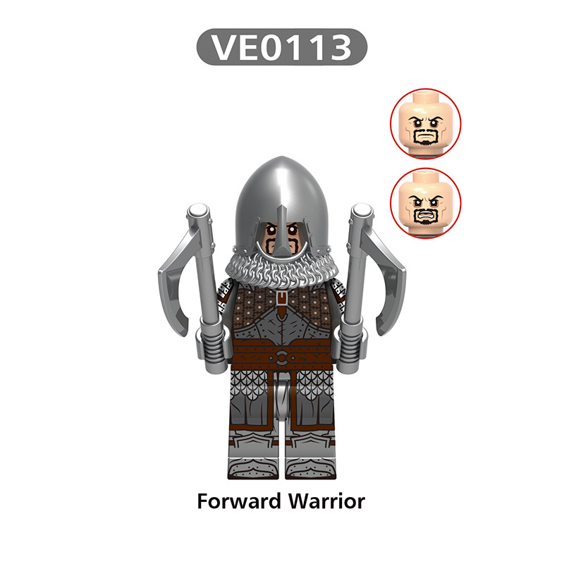 VP111-116 Medieval Green Dragon Knight Army Minifigs Building Blocks Weapon Soldiers Wolfpack Warrier Shield Horse Children Toys Gifts