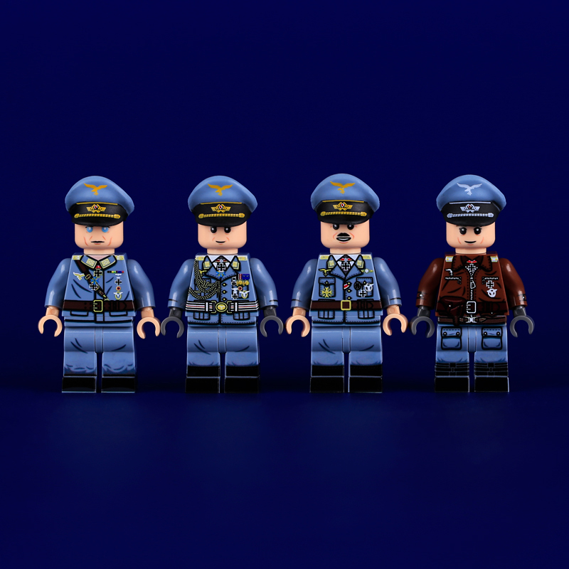 N611 WW2 Military German Soldiers Action Figures Luftwaffe Army German Infantry Building Blocks Weapons Gun Children Toys Boys N609-612