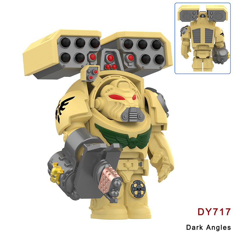 MY601-605 British Game Warhammer Blood Angels Minifigs Building Blocks Warrior Ultramarines Imperial Armour Helmet Toys Gift Boy