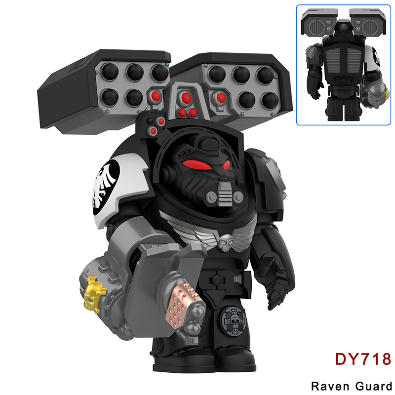 MY601-605 British Game Warhammer Blood Angels Minifigs Building Blocks Warrior Ultramarines Imperial Armour Helmet Toys Gift Boy