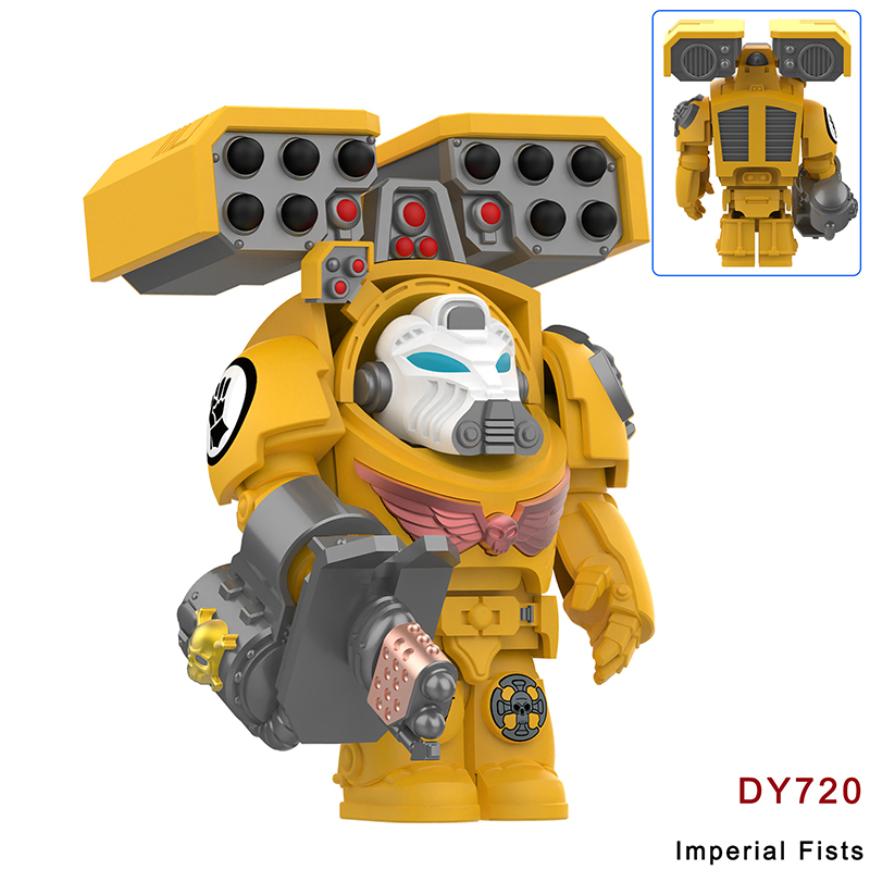 MY601-605 British Game Warhammer Blood Angels Minifigs Building Blocks Warrior Ultramarines Imperial Armour Helmet Toys Gift Boy
