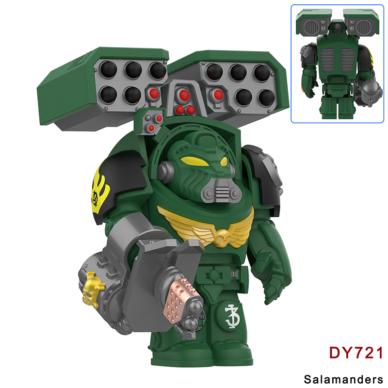 MY601-605 British Game Warhammer Blood Angels Minifigs Building Blocks Warrior Ultramarines Imperial Armour Helmet Toys Gift Boy