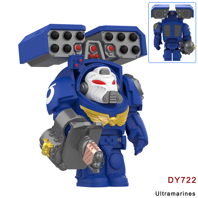 MY601-605 British Game Warhammer Blood Angels Minifigs Building Blocks Warrior Ultramarines Imperial Armour Helmet Toys Gift Boy