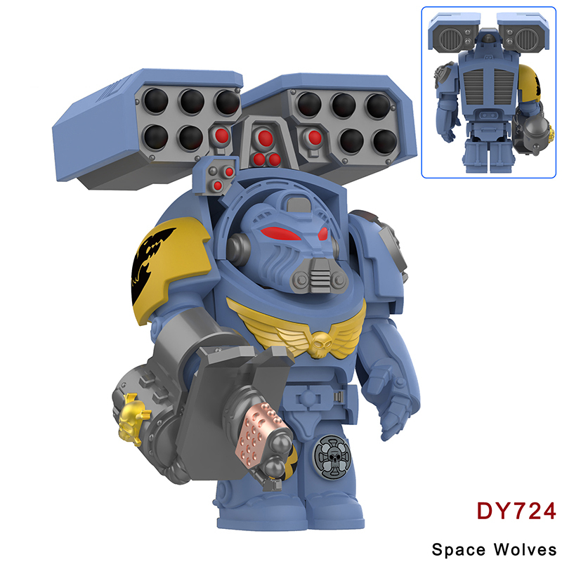 MY601-605 British Game Warhammer Blood Angels Minifigs Building Blocks Warrior Ultramarines Imperial Armour Helmet Toys Gift Boy