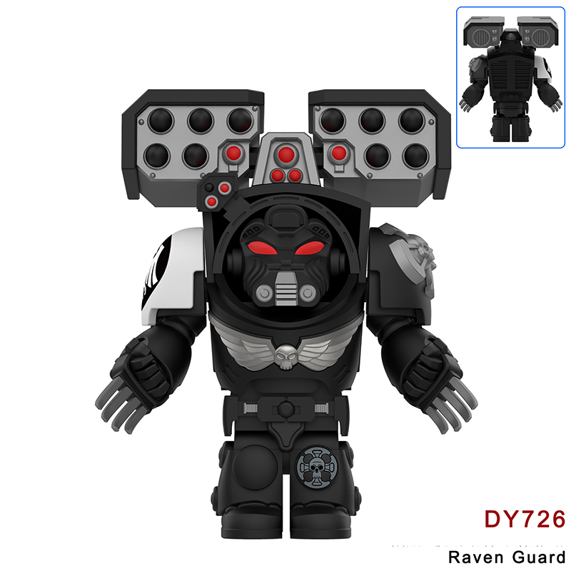 DY717-724 British Game Warhammer Blood Angels Minifigs Building Blocks Warrior Ultramarines Imperial Armour Helmet Toys Gift Boy