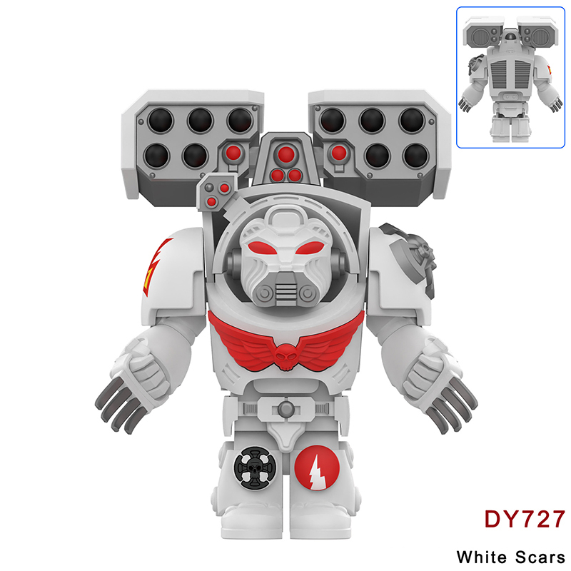 DY717-724 British Game Warhammer Blood Angels Minifigs Building Blocks Warrior Ultramarines Imperial Armour Helmet Toys Gift Boy