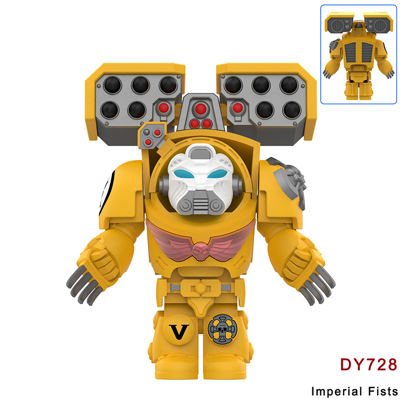 DY717-724 British Game Warhammer Blood Angels Minifigs Building Blocks Warrior Ultramarines Imperial Armour Helmet Toys Gift Boy