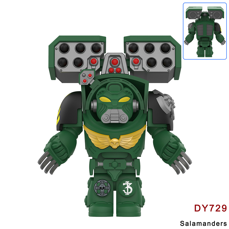 DY717-724 British Game Warhammer Blood Angels Minifigs Building Blocks Warrior Ultramarines Imperial Armour Helmet Toys Gift Boy