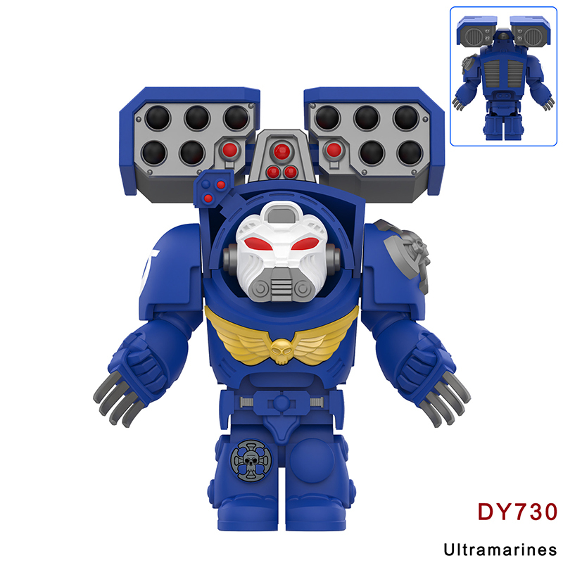 DY717-724 British Game Warhammer Blood Angels Minifigs Building Blocks Warrior Ultramarines Imperial Armour Helmet Toys Gift Boy