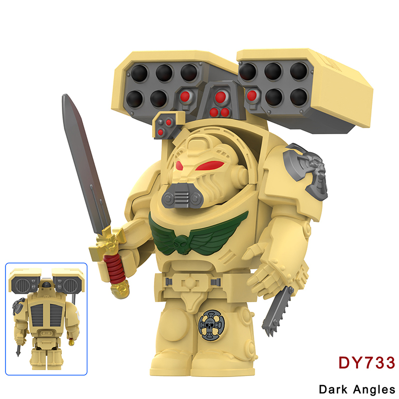 DY7125-732 British Game Warhammer Blood Angels Minifigs Building Blocks Warrior Ultramarines Imperial Armour Helmet Toys Gift Boy