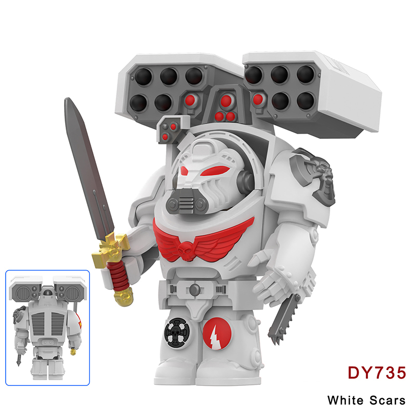 DY7125-732 British Game Warhammer Blood Angels Minifigs Building Blocks Warrior Ultramarines Imperial Armour Helmet Toys Gift Boy