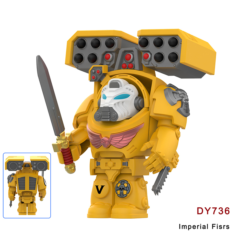 DY7125-732 British Game Warhammer Blood Angels Minifigs Building Blocks Warrior Ultramarines Imperial Armour Helmet Toys Gift Boy