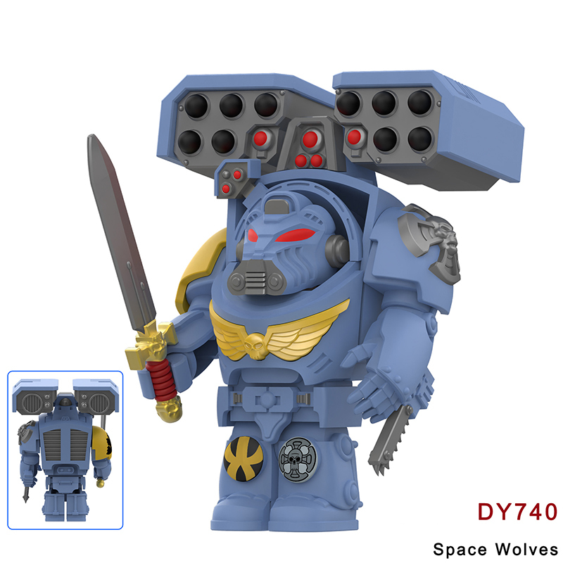DY7125-732 British Game Warhammer Blood Angels Minifigs Building Blocks Warrior Ultramarines Imperial Armour Helmet Toys Gift Boy