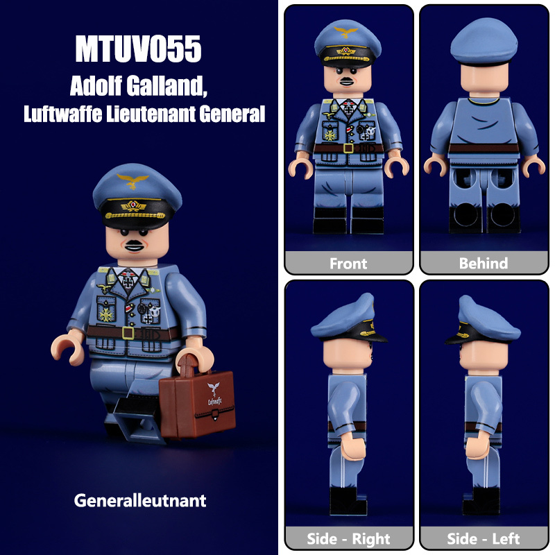 N611 WW2 Military German Soldiers Action Figures Luftwaffe Army German Infantry Building Blocks Weapons Gun Children Toys Boys N609-612