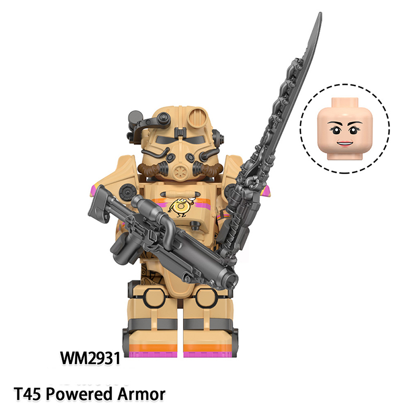 WM6209 Game Radiation Power Armor Minifigs Motorcycle Building Blocks Warrior Robot Ultramarines Imperial Armour Compatible Toys Gift