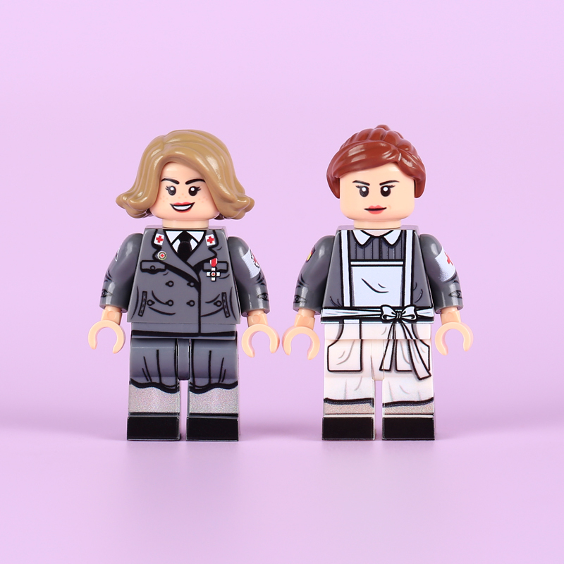 HTL003 HTL005-009 WW2 German Office Minifigs Building Blocks UV Printing SS-Obersturmbannführer Army Weapon Soldier Figures Parts Bricks Toys