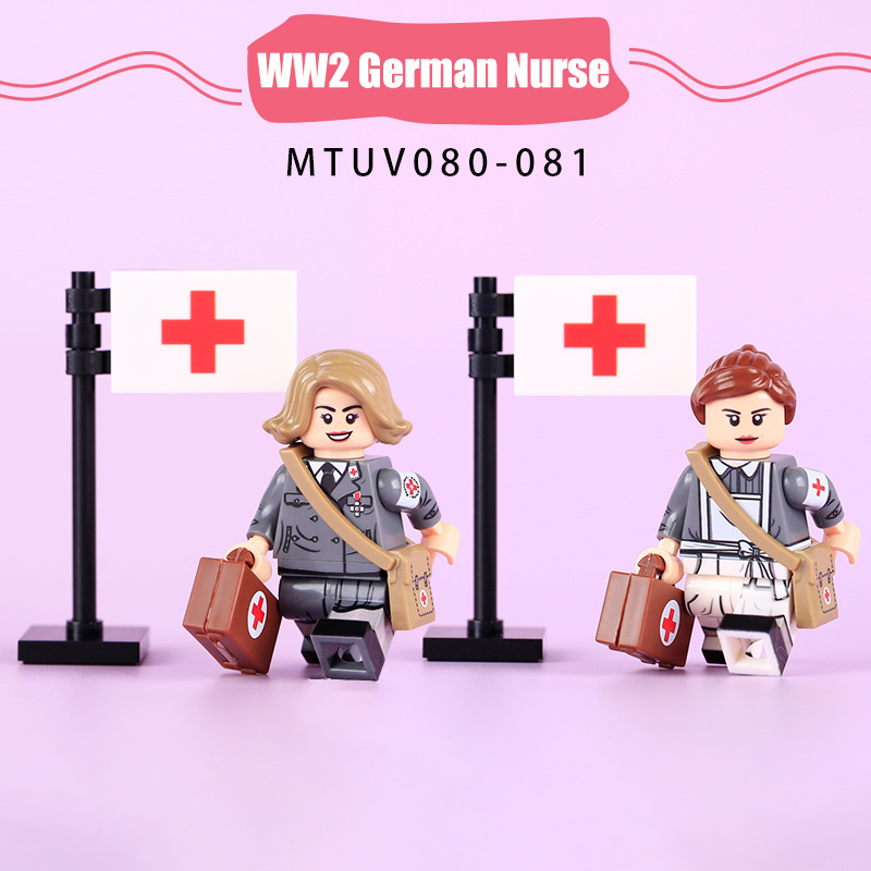 HTL003 HTL005-009 WW2 German Office Minifigs Building Blocks UV Printing SS-Obersturmbannführer Army Weapon Soldier Figures Parts Bricks Toys