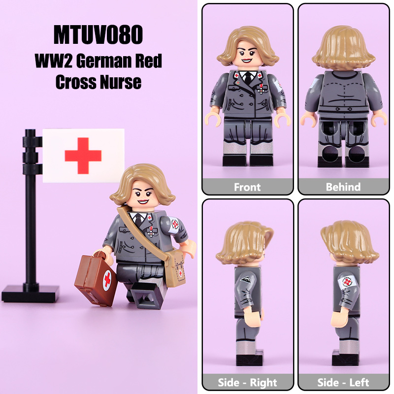 HTL003 HTL005-009 WW2 German Office Minifigs Building Blocks UV Printing SS-Obersturmbannführer Army Weapon Soldier Figures Parts Bricks Toys