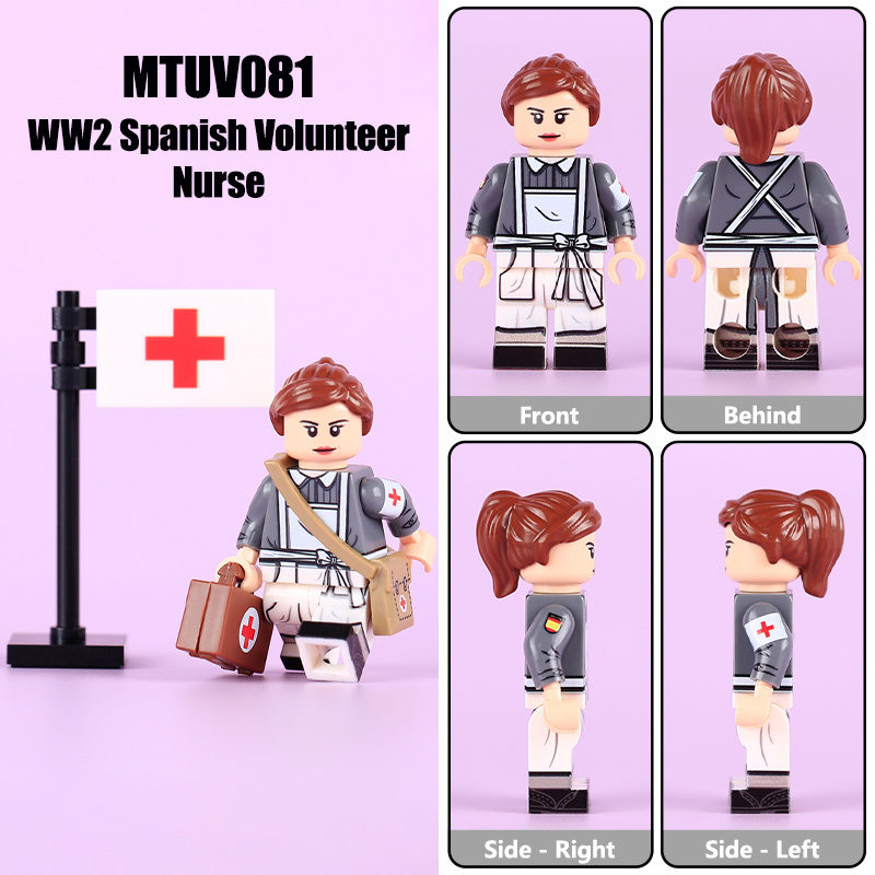 HTL003 HTL005-009 WW2 German Office Minifigs Building Blocks UV Printing SS-Obersturmbannführer Army Weapon Soldier Figures Parts Bricks Toys