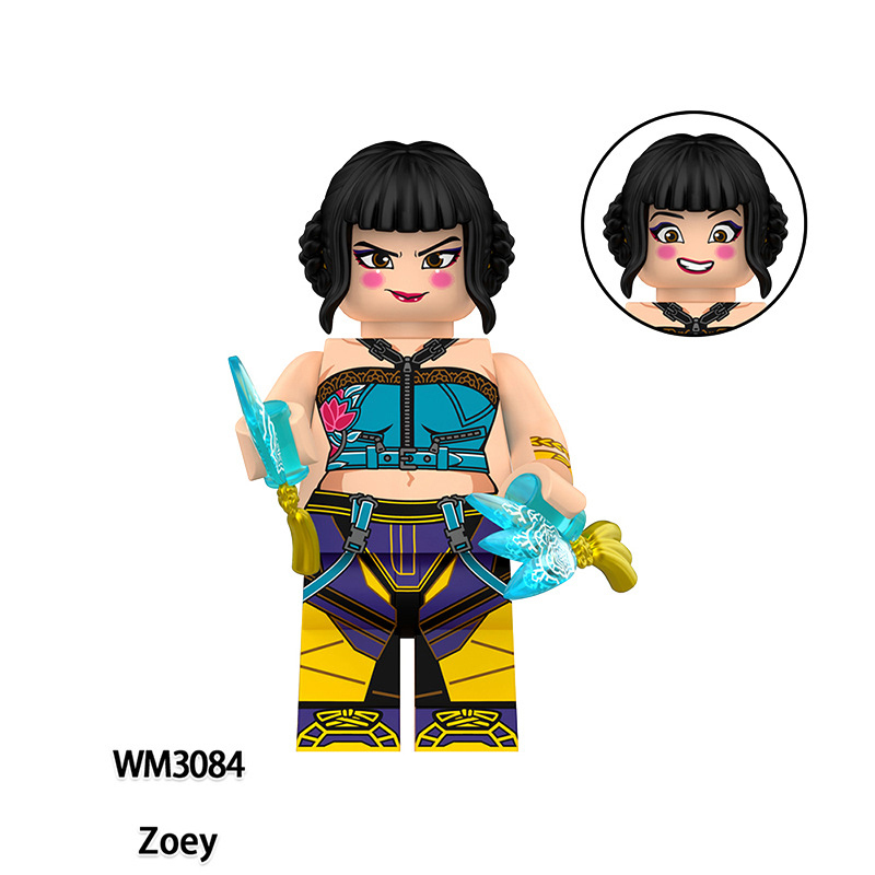 WM6228 Cartoon Butters Kpop Demon Hunters Minifigs Building Blocks Rumi Zoey Mira Action Figures Children Gifts Birthday Toys