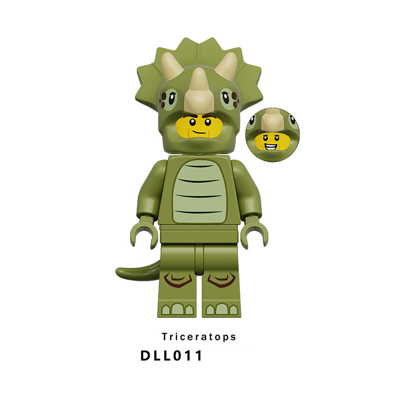 KL3316 Cartoon Dinosaur Series Ankylosaurus Action Figures White Little Triceratops Minifigs Building Blocks Toys Children Gifts