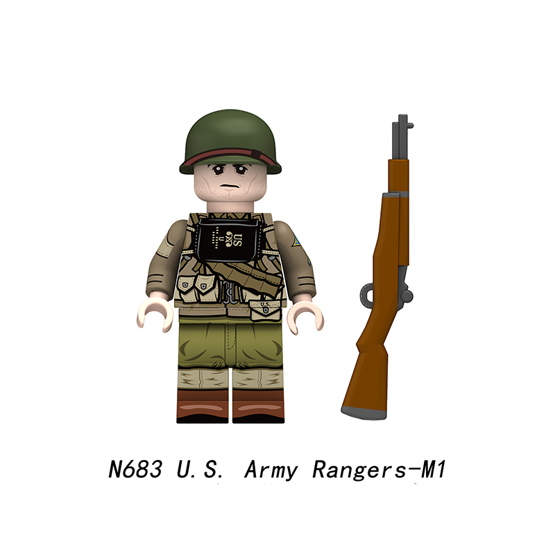 N701-706 WW2 Vietnam War Militia Minifigs Building Blocks Vietban Grunt War Infantry Army Weapon Soldier Figures Parts Bricks Toys