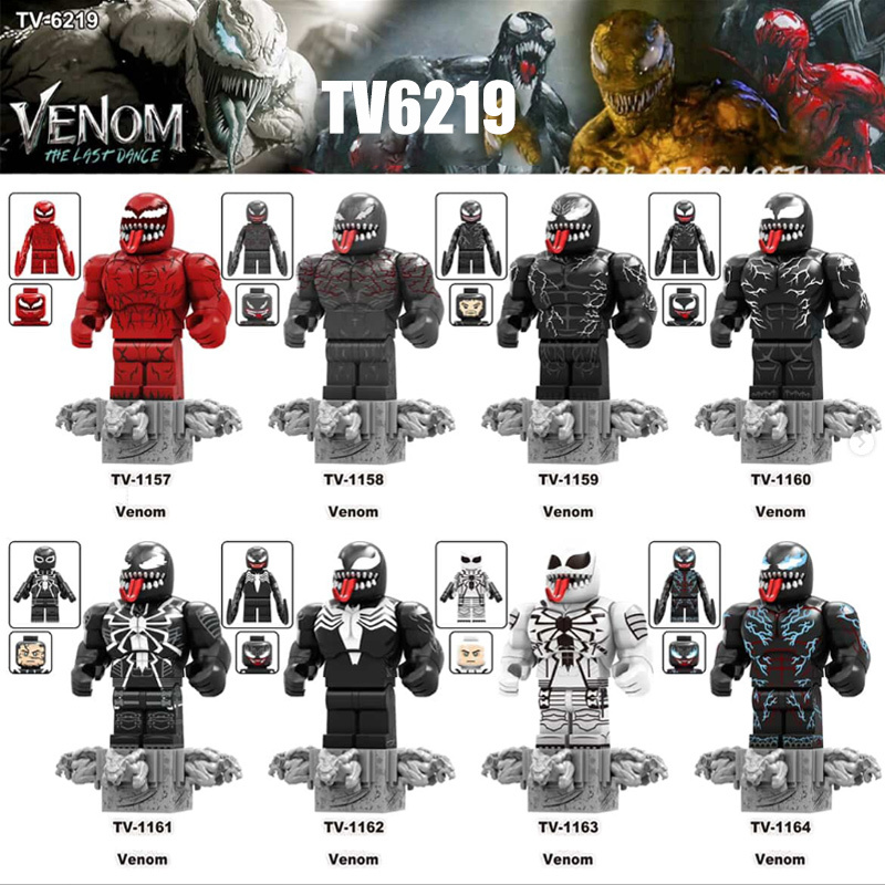 AF321-326 Marvel Series Venom Action Figure DC Comics Collection Model Carnage Minifigs Building Blocks Children Toys Gifts Boys