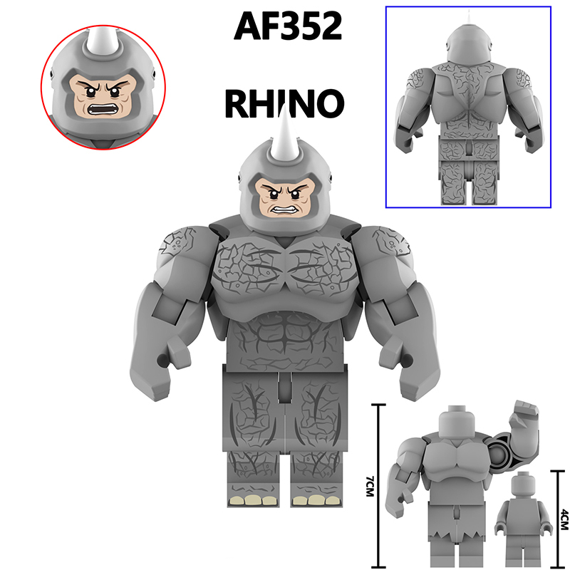 AF342-355  America Disney Marvel superhero series Rhino Zombie Hulk DC Comics Minifigurs Building Blocks Avengers Thanos Action Iron Models Toys Gift