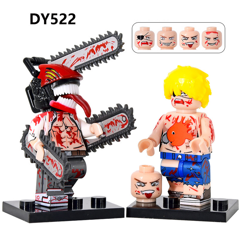 DY520 DY521 Anime Series Chainsaw Man Minifigures Building Blocks Denji Pochita Action Cartoon Weapon Bricks Gifts Children Kids