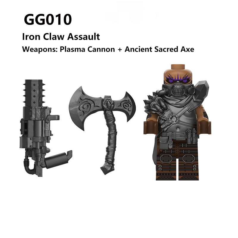 GG002 GG006 Game for Boss Crazy Fire Villeneuve Xuan Yuan Minifigs Building Blocks Sergeant Hatton White Weapon Gun Knife Bag Accessories Toys Gift
