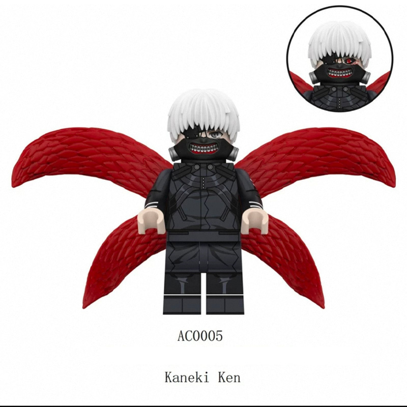 WM6009 Anime Naruto Sasuke Kakashi Building Block Tokyo Ghoul Mini Action Figure Head Brick Assembly Children Birthday Gifts Toys