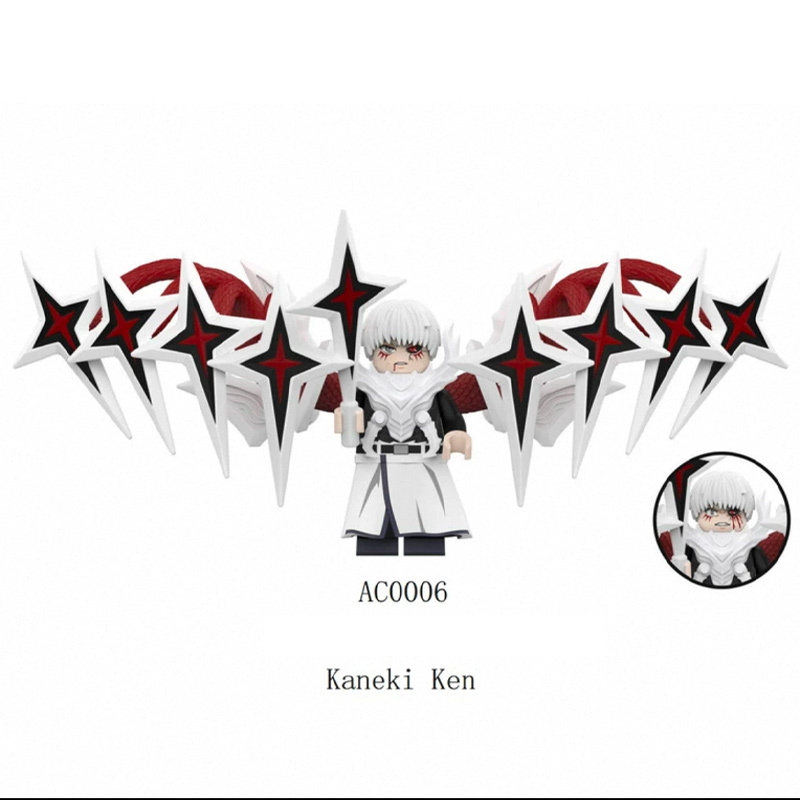 WM6009 Anime Naruto Sasuke Kakashi Building Block Tokyo Ghoul Mini Action Figure Head Brick Assembly Children Birthday Gifts Toys