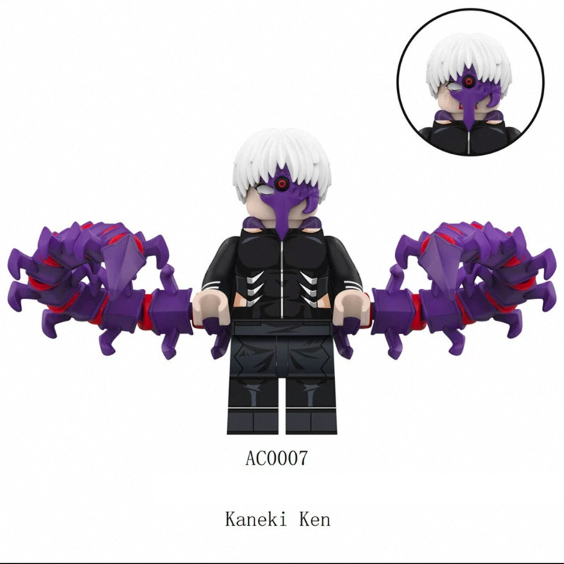 WM6009 Anime Naruto Sasuke Kakashi Building Block Tokyo Ghoul Mini Action Figure Head Brick Assembly Children Birthday Gifts Toys