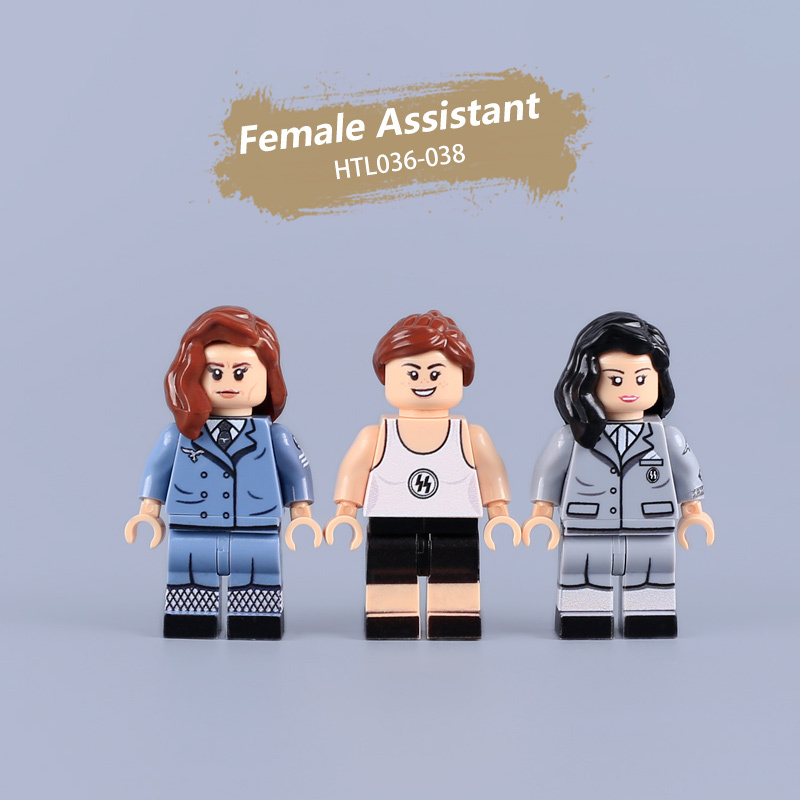 MTUV080 MTUV081 WW2 German Red Cross Nurse Minifigs Building Blocks UV Printing Spanish Volunteer Nurse Army Weapon Soldier Figures Parts Bricks Toys