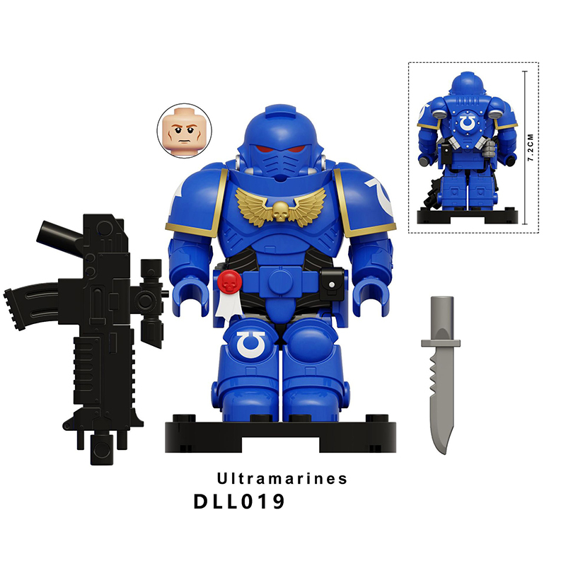 DY701-708 British Game Warhammer Blood Angels Minifigs Building Blocks Warrior Ultramarines Imperial Armour Helmet Toys Gift Boy