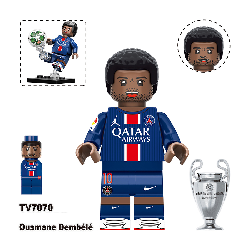 TV6507 Football Star Virgil Van Dijk Toni Kroos Anime Minifigs Building Blocks Bellingham Alvaro Morata Boys Toys Gifts Children