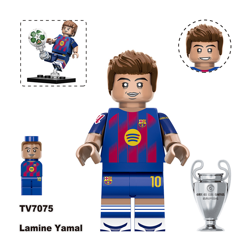 TV6507 Football Star Virgil Van Dijk Toni Kroos Anime Minifigs Building Blocks Bellingham Alvaro Morata Boys Toys Gifts Children