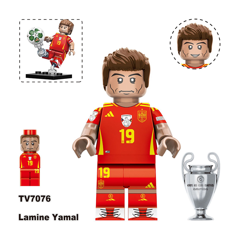 TV6507 Football Star Virgil Van Dijk Toni Kroos Anime Minifigs Building Blocks Bellingham Alvaro Morata Boys Toys Gifts Children