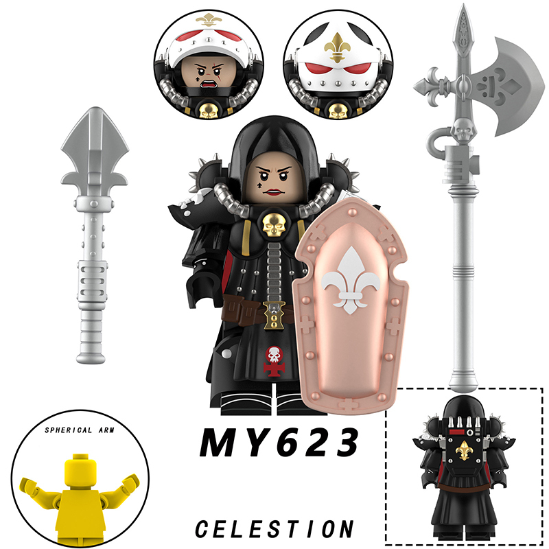 DLL016-021 British Game Ultramarines Warhammer Blood Angels Minifigs Building Blocks Warrior Ultramarines Imperial Armour Helmet Toys Gift Boy