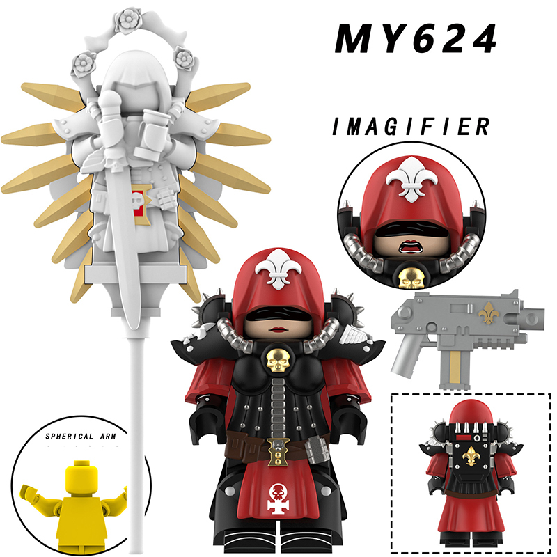 DLL016-021 British Game Ultramarines Warhammer Blood Angels Minifigs Building Blocks Warrior Ultramarines Imperial Armour Helmet Toys Gift Boy