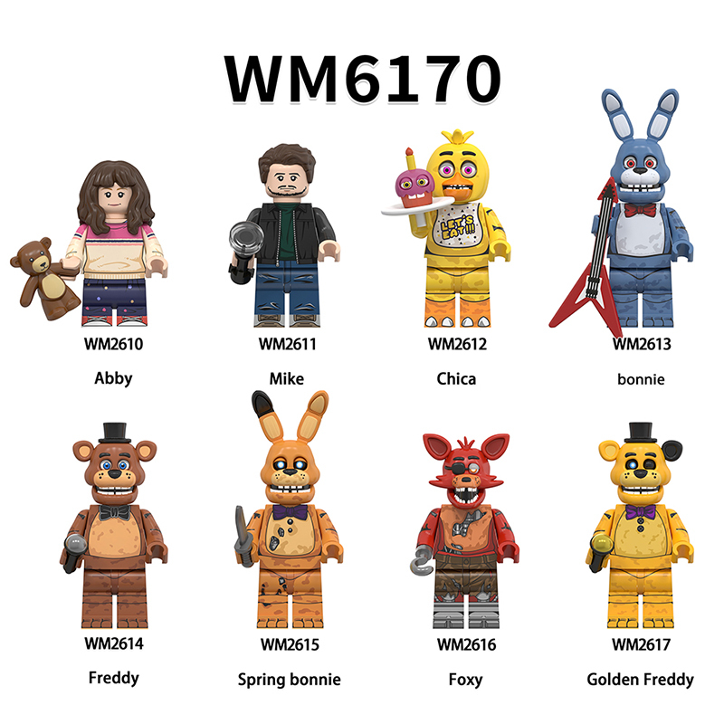 WM6171 Game Nightmare Freddy Phantom Foxy Action Figures Building Blocks Springtrap Minifigs Collection Children Birthday Gifts Toys