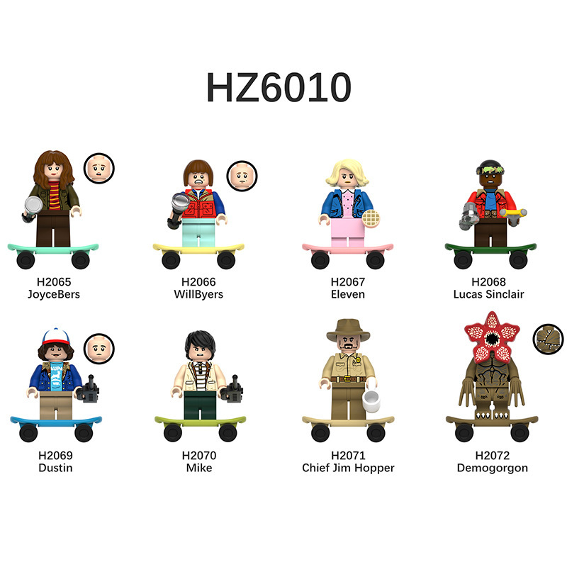 LG1004 Stranger Things Series Minifigures Building Blocks Demogorgon Dustin Cartoon Figures Models DIY Toys Gifts For Children